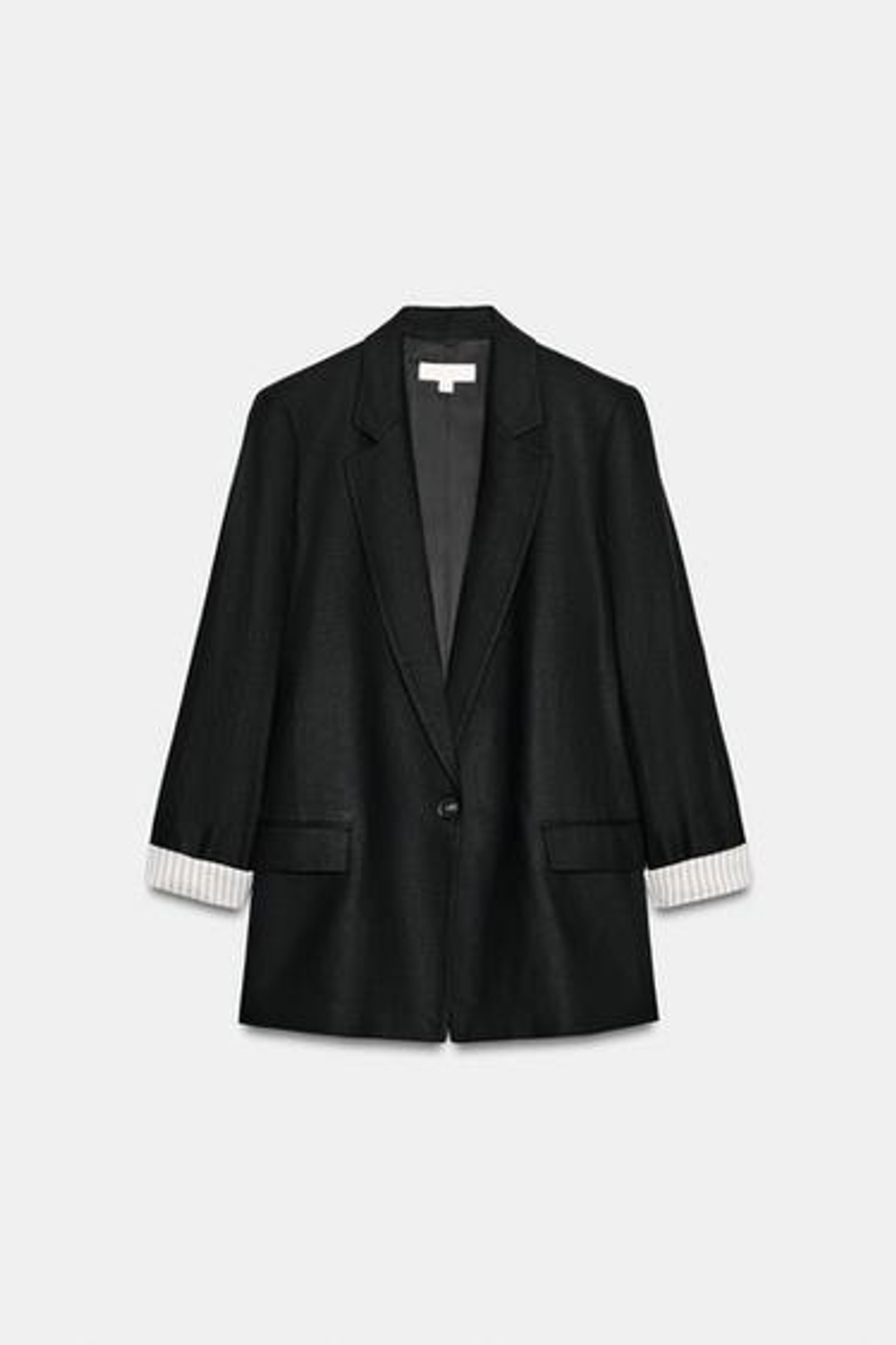 Льняной блейзер с загнутыми рукавами - ZARA