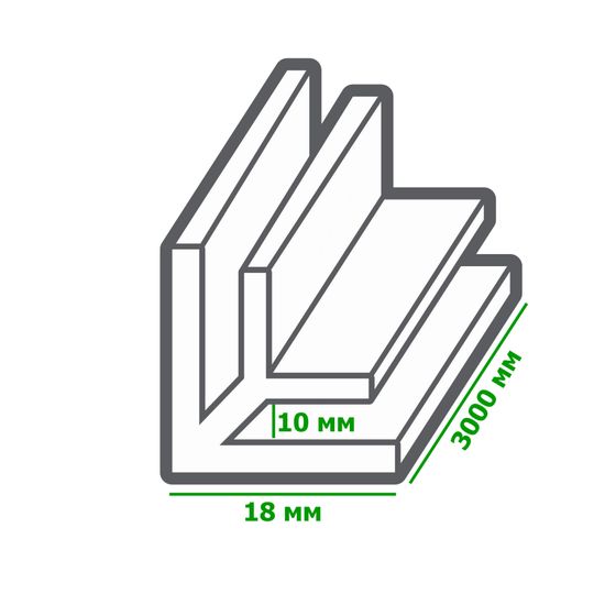 Угол наружный белый ПВХ 3м