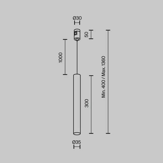 Трековый подвесой светильник Фокус / Focus Led Flarity 3000K 5Вт 30° Technical tr155-1-5w3k-b