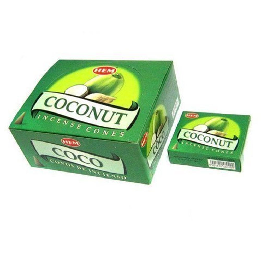 HEM Coconut Благовоние-конус Кокос, 10 шт