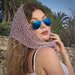 Трендовая косынка спицами из пряжи с пайетками - видео мастер-класс