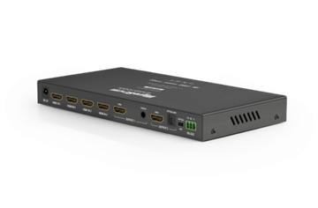 Wyrestorm EXP-MX-0402-H2 - компакный матричный  HDMI коммутатор (4K/60 4:4:4), 4 входа, 2 выхода (масштабируемые), поддержка дэ-эмбендинга аудио, ARC, CEC.