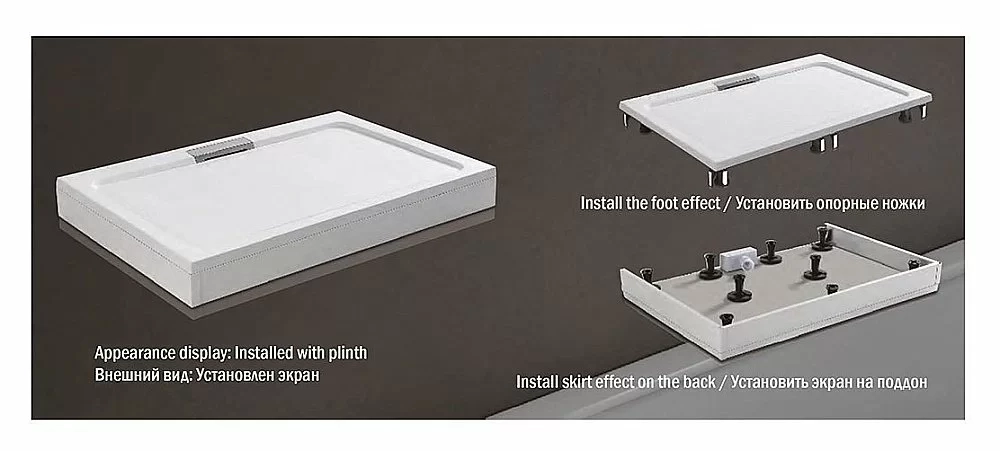 Душевой поддон Weltwasser WW TRS STONE BL 90x90 10000004412 черный