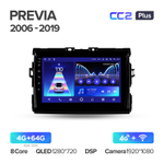 Teyes CC2 Plus 9" для Toyota Previa 2006-2019