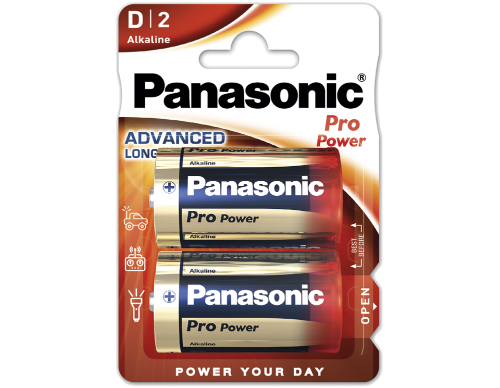 Батарейки Panasonic Pro Power D щелочные 2 шт