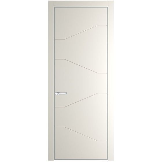 Межкомнатная дверь эмаль Profil Doors 2PA перламутр белый глухая профиль серебро