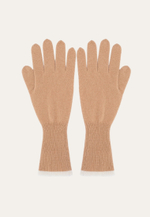 Перчатки бежевые с белой окантовкой