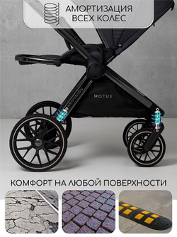 Детская коляска AmaroBaby Motus V2 3 в 1 серый