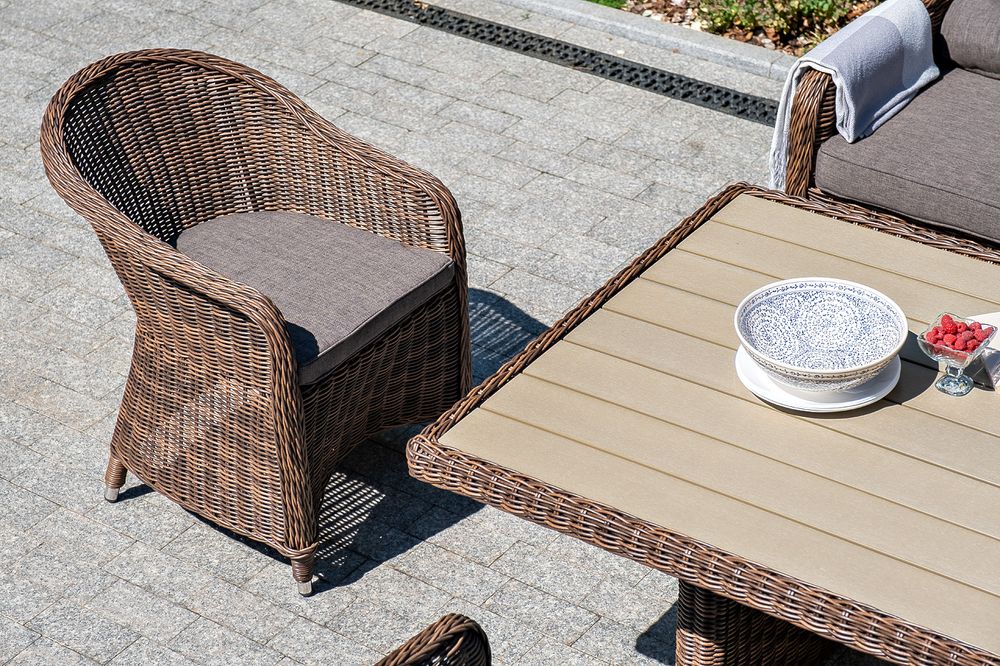 "Равенна" плетеное кресло из искусственного ротанга, цвет коричневый