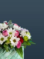 Букет Корзинка плетеная с Гортензией