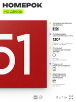 Номер на дверь 251, табличка на дверь для офиса, квартиры, кабинета, аудитории, склада, красная 120х70 мм, Айдентика Технолоджи