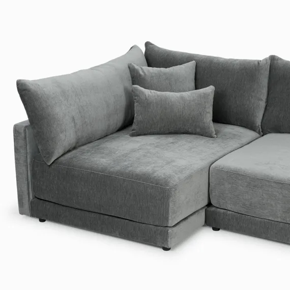 Угловой диван Mia левосторонний 320 см, темно-серый