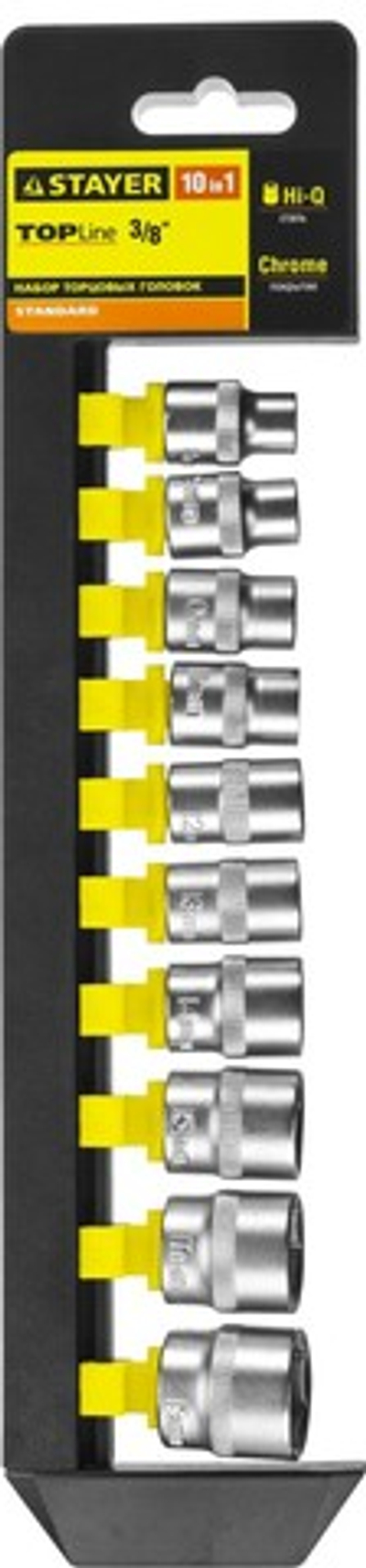 STAYER RSS 10M, 10 предм., (3/8″), набор торцовых головок (27757-H10)