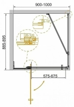 Душевой уголок Cezares Slider 89х95 SLIDER-AH-1-90-90/100-C-NERO стекло прозрачное/профиль черный матовый