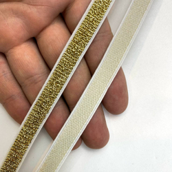 Бретелечная резинка золотая 10 мм