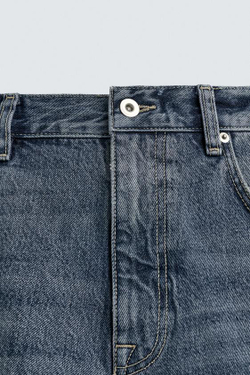 ZARA ДЖИНСОВЫЕ ШОРТЫ RELAXED FIT, СИНИЙ