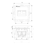 Розетка двойная Ethernet RJ-45 (белая) W1181101