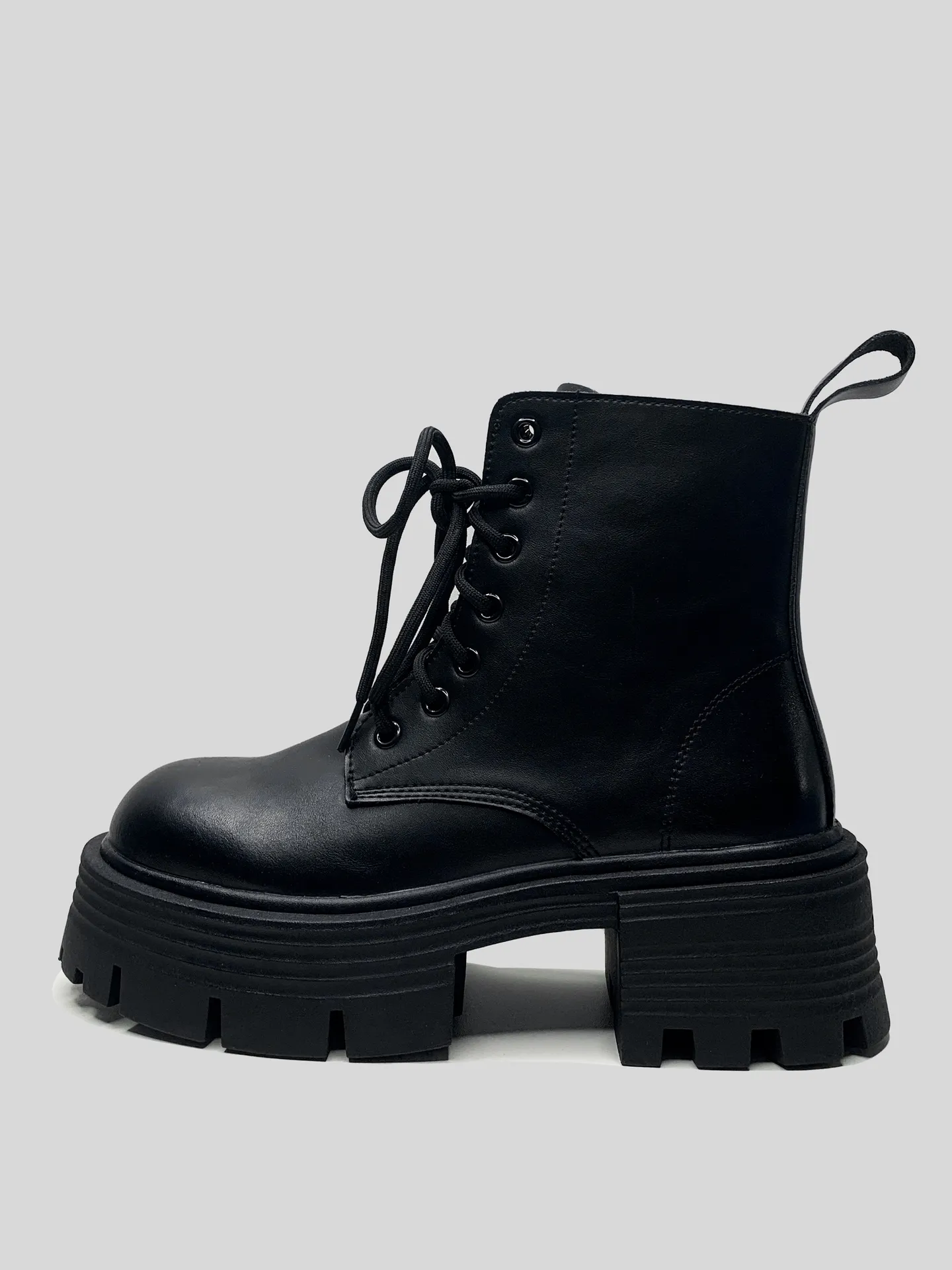 Ботинки Араз К893 кожаные со шнуровкой и молнией сбоку\Черный Nadya