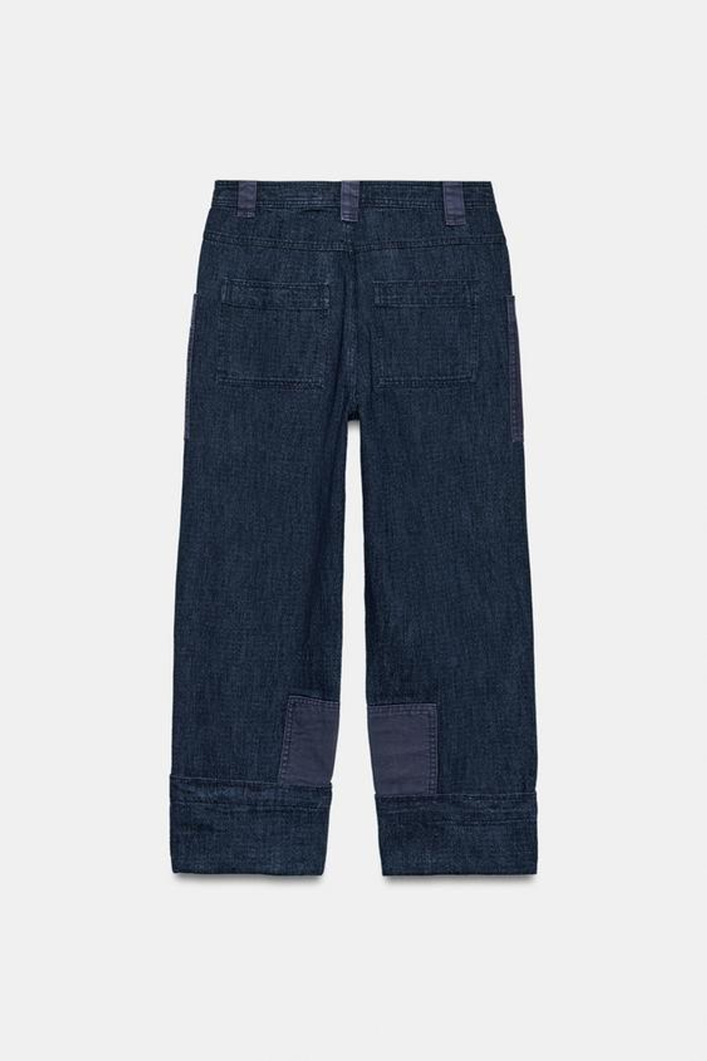 ZARA БРЮКИ С КОМБИНИРОВАННЫМИ КАРМАНАМИ — ZW COLLECTION, СИНИЙ