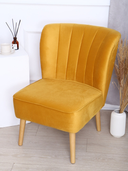 Кресло "Donatello" антивандальный велюр горчичный/натурал