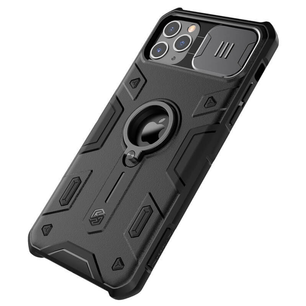 Противоударный чехол с кольцом и защитой камеры Nillkin CamShield Armor Case для iPhone 11 Pro