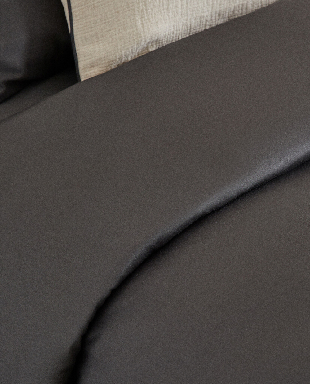 ZARA HOME (300 НИТЕЙ) ПРОСТЫНЯ ИЗ ХЛОПКА, ТЕМНО-СЕРЫЙ