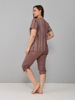 Пижама с бриджами КД-61/рогожкакоричневый-цепочка