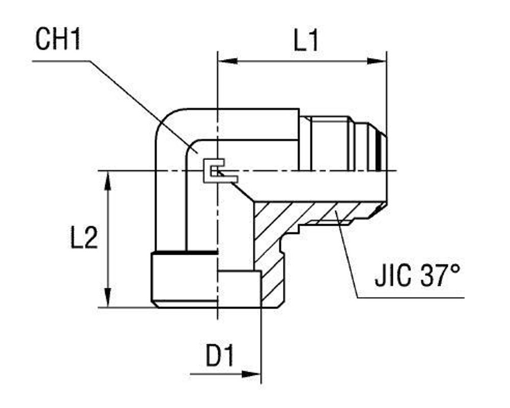 Соединение WS90 JIC 1.5/16&quot;