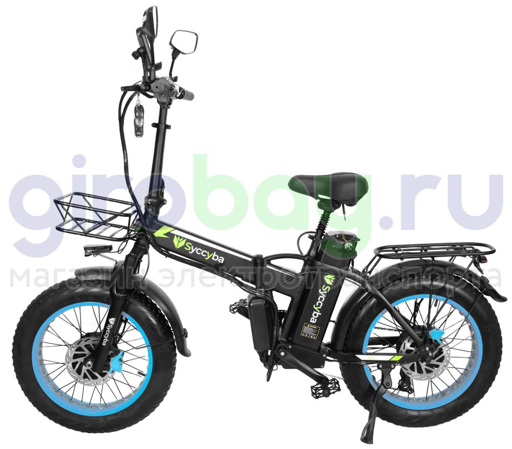 Электровелосипед Syccyba F10 Pro Dual 48V/23Ah (полный привод) - Синий обод фото №4