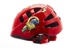 Шлем детский с регулировкой, размер M(52-56см), цвет красный, рисунок - "машинки"VSH 8 cars M
