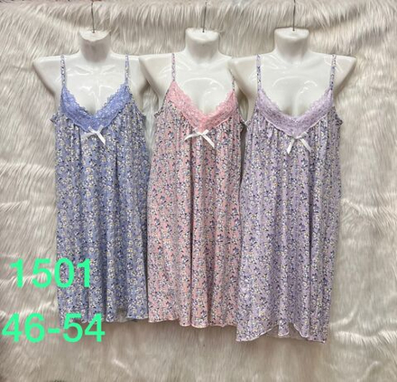 Сорочка б/в на бретели(роз)1501-2