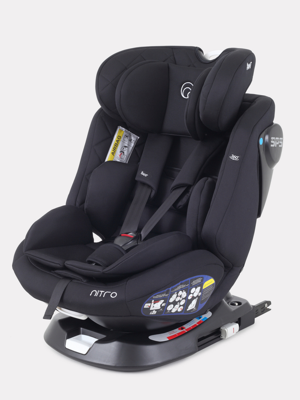 Автокресло RANT UB619 "NITRO" isofix Black группа 0+-1-2-3  (0-36 кг)