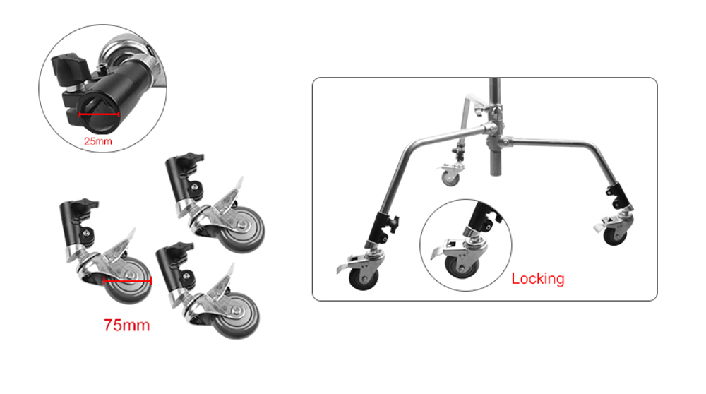 E-IMAGE CS25-W Wheels for C stand Комплект колес