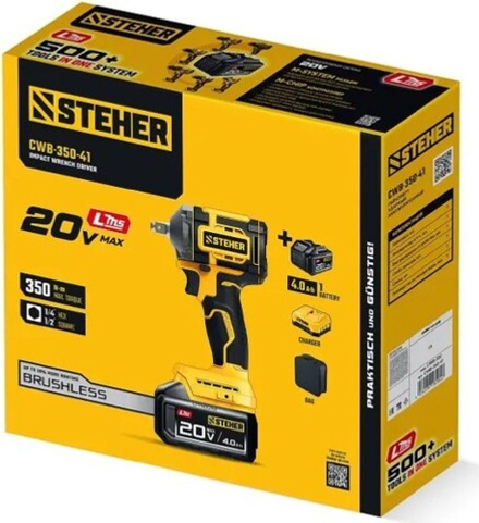 Гайковерт аккумуляторный Steher CWB-350-41 20 В, 1 АКБ, сумка