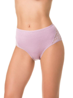 Высокие трусики с кружевными вставками на передней части (Размер: XL) (Цвет: белый)