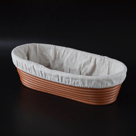 Овальная корзина для расстойки из пластика XL+, 35х15 см, до 1200г теста