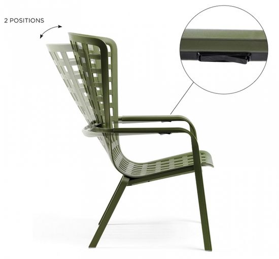 Лаунж кресло Folio пластиковое  Nardi Италия цвет антрацит