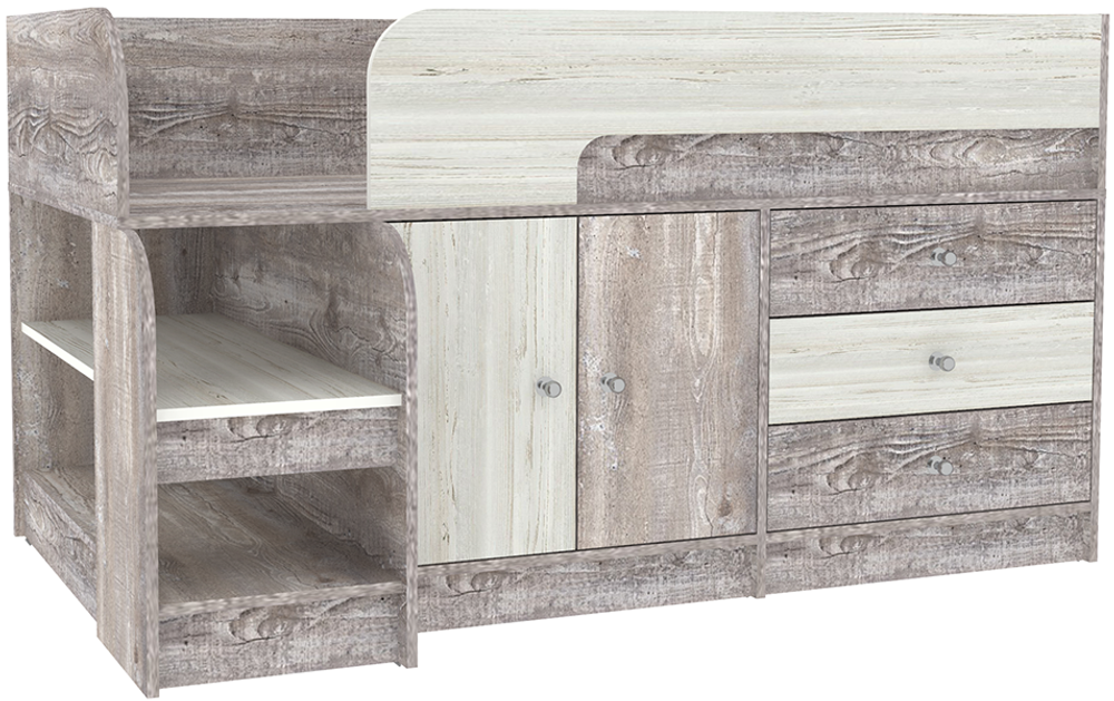 Кровать-чердак КарИВи Астра 9, 1 Бетон Винтерберг