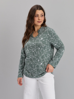 Блузка БЛк-073/полынь-абстракциямолоко
