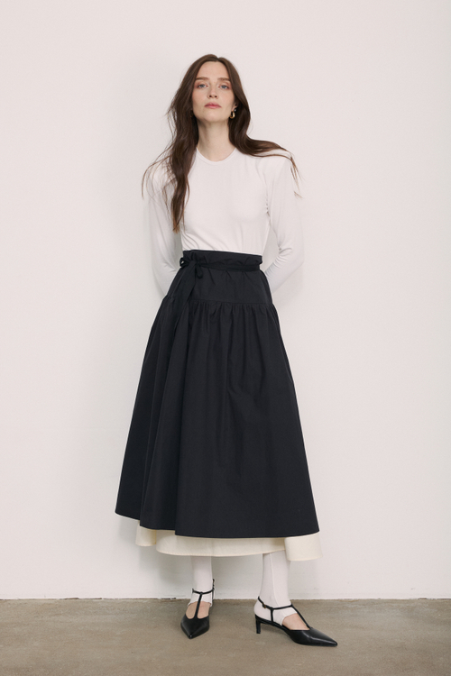 Юбка с кокеткой цвет черный AW/25