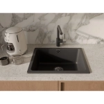 RIVELATO Мойка BERKANA 50 1-чаш 560*430, монтаж: универсальный, материал: кварц, цвет: антрацит