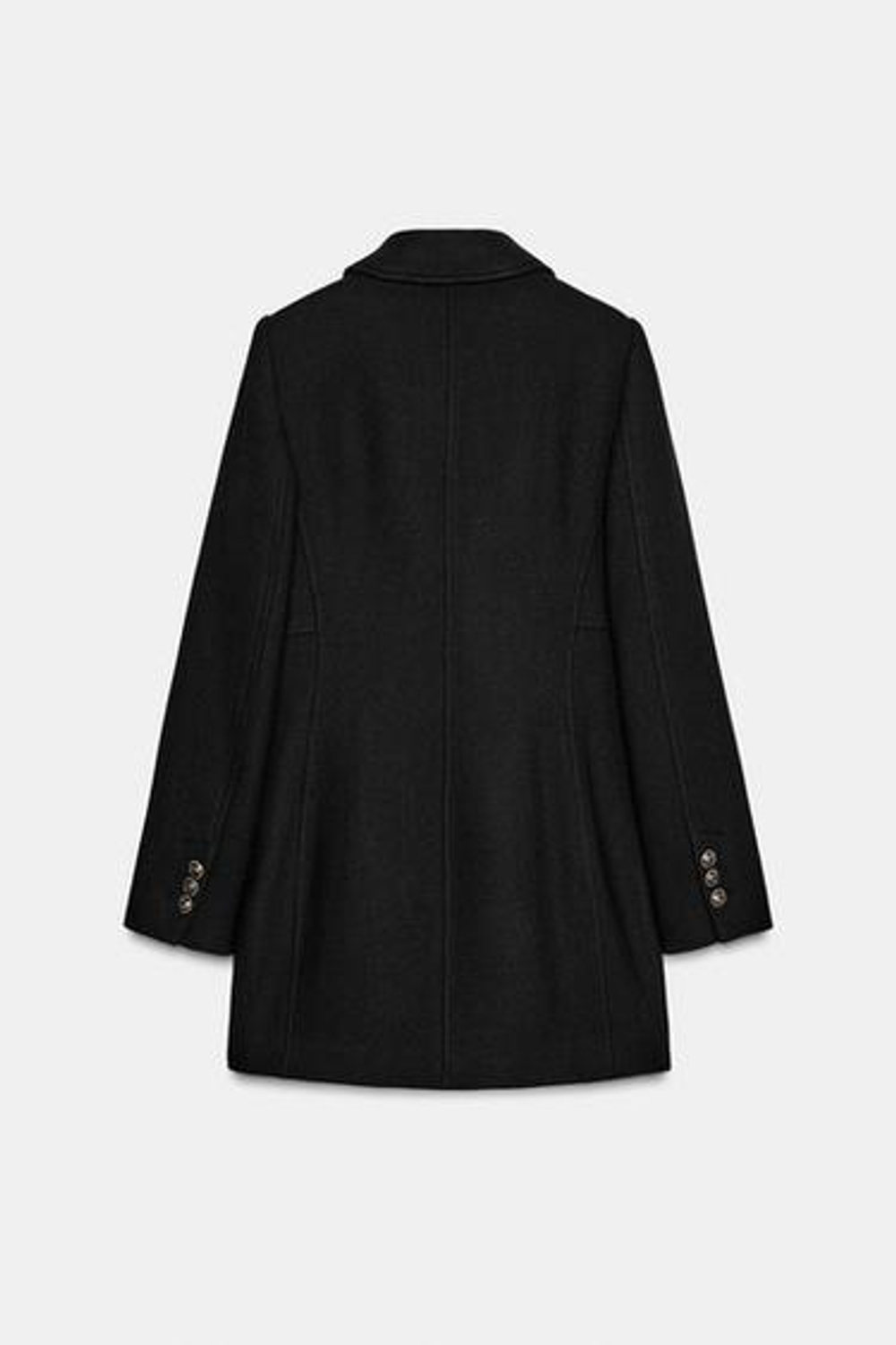 Шерстяное короткое пальто с перекрещивающимся воротником - ZARA