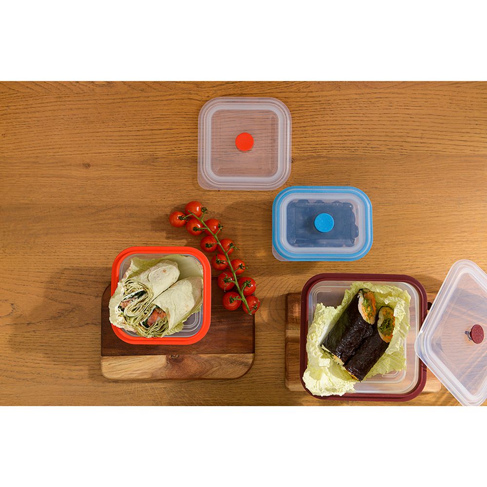 Контейнер для переноски и хранения силиконовый прямоугольный складной Silikobox, 400 мл, синий