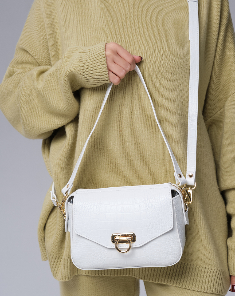 Сумка кросс-боди Azaro 3684 белый/крок