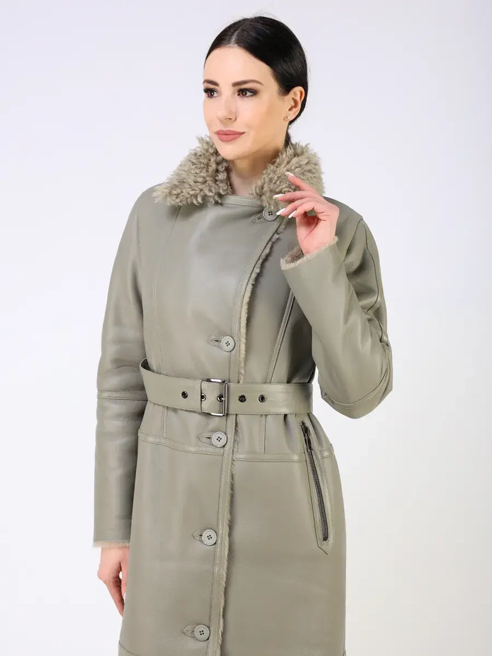 Дубленка зимняя натуральная длинная