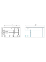 Стол письменный угловой Вест 158х130х77 см, белый, с 2 ящиками и полками, на ножках из массива сосны