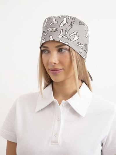 Шапочка медицинская, принт "Кости", серый