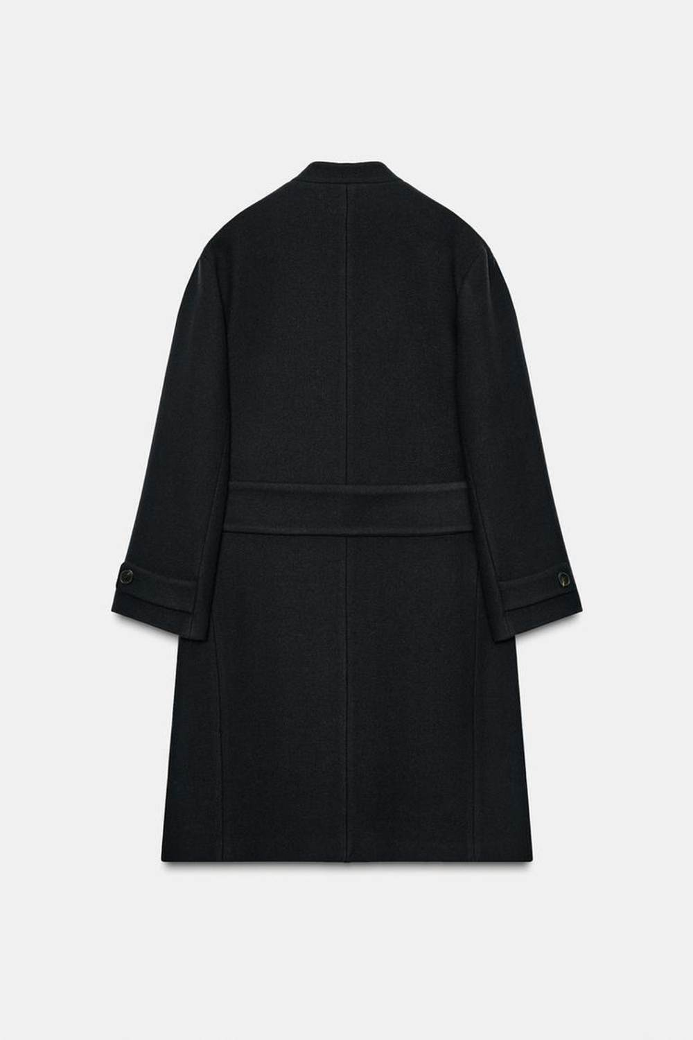 ZARA ПАЛЬТО ИЗ СМЕСОВОЙ ШЕРСТИ — ZW COLLECTION, МОРСКОЙ ТЕМНО-СИНИЙ