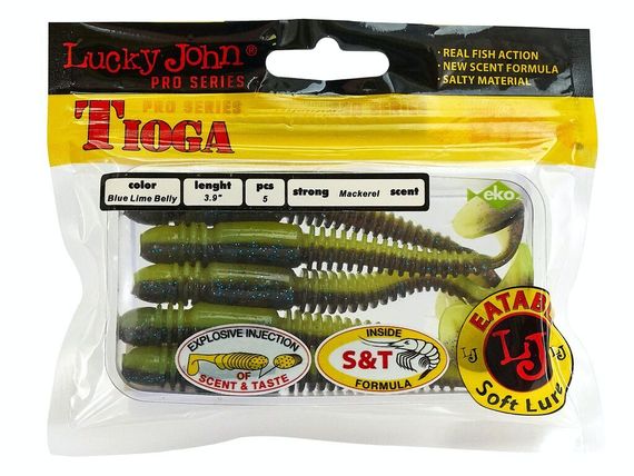 Виброхвосты съедобные LJ Pro Series TIOGA 3.9in (10 см), цв. T53, 5 шт.