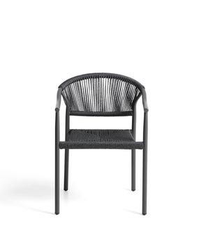 Уличный стул Livadia из серого алюминия и веревки